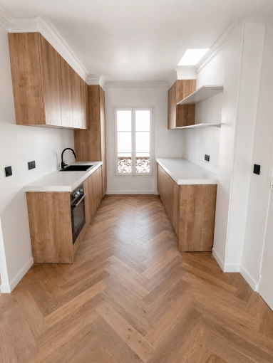 Contemporary, Scandinavian, Flats / Apartments, Kitchen, Full Project, Creation of exclusive furniture, Shopping list, Plan, Renovation