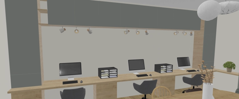Scandinave, Bureau, 3D d'ambiance