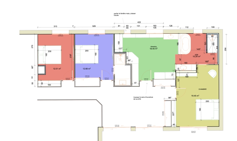 Scandinave, Dressing, Plan
