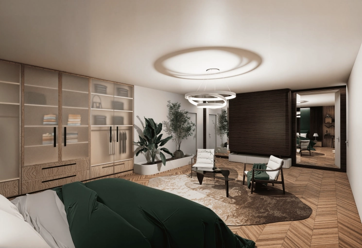 Hotel, Chic, Full Project, Creation of exclusive furniture, Shopping list, 3D ambiance, Plan, Renovation