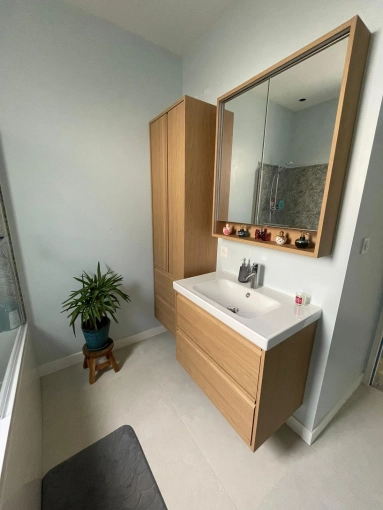Minimalist, Scandinavian, Bathroom, Nature, Consultation Visit, Full Project, Shopping list, 3D ambiance, Plan, Renovation