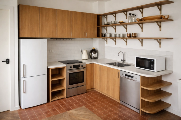 Rustic, Minimalist, Flats / Apartments, Nature, Creation of exclusive furniture, Shopping list, 3D ambiance, Plan, Renovation