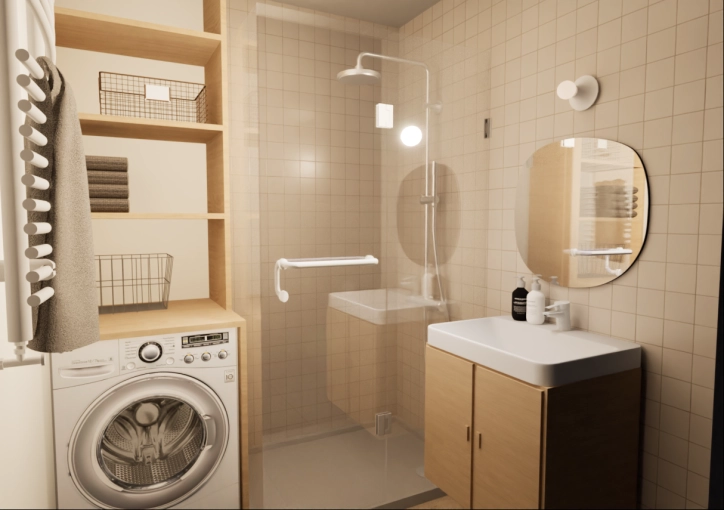 Minimalist, Scandinavian, Flats / Apartments, Full Project, Shopping list, 3D ambiance, Plan, Renovation