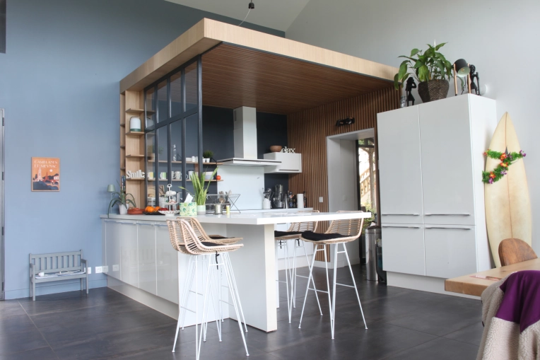 Industrial, Minimalist, Kitchen, Creation of exclusive furniture, Shopping list, 3D ambiance, Plan, Renovation