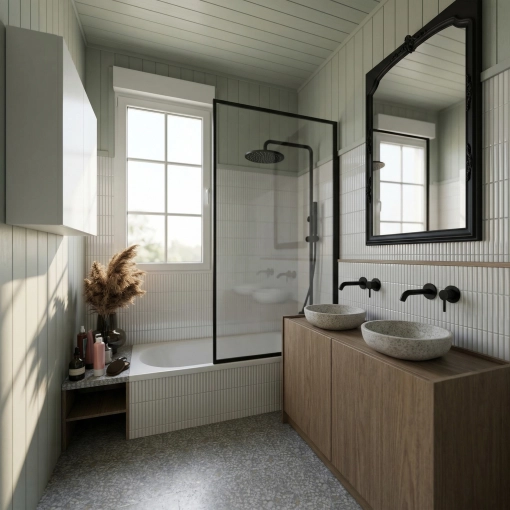 Industrial, Home, Minimalist, Full Project, Shopping list, 3D ambiance, Plan, Renovation
