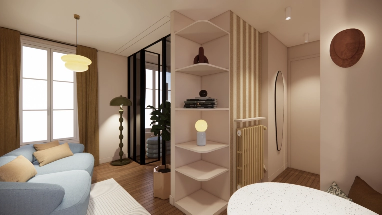 Minimalist, Contemporary, Tiny house, Full Project, Creation of exclusive furniture, Shopping list, 3D ambiance, Plan, Renovation