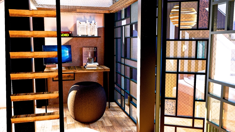 Industrial, Contemporary, Office, 3D ambiance