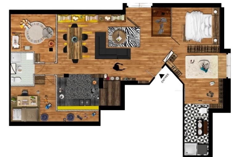 Contemporary, Flats / Apartments, Plan