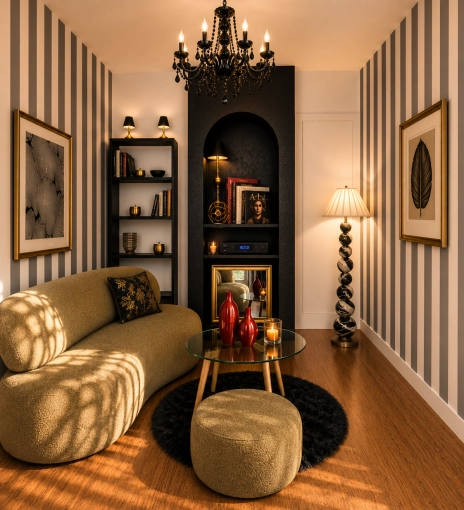 Chic, Living room, Full Project