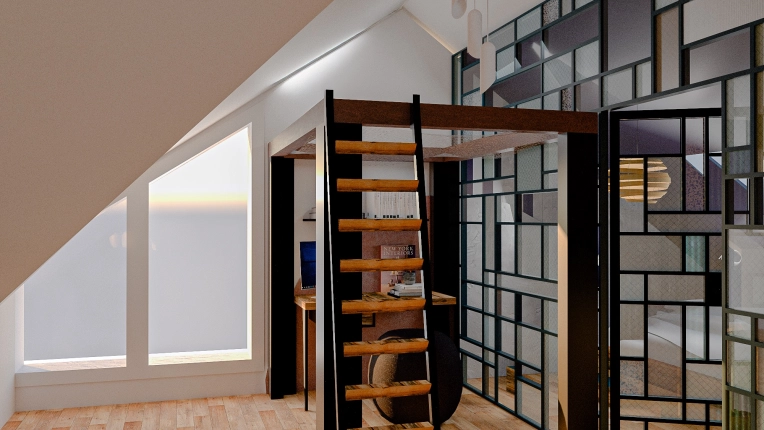Industrial, Contemporary, Office, 3D ambiance