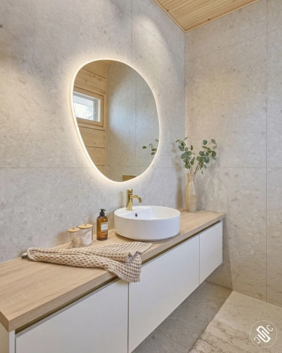 Scandinavian, Bathroom, Chic, Creation of exclusive furniture