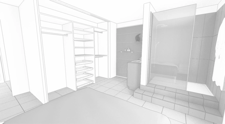 Contemporary, Bathroom, Room, Chic, Dressing, Plan
