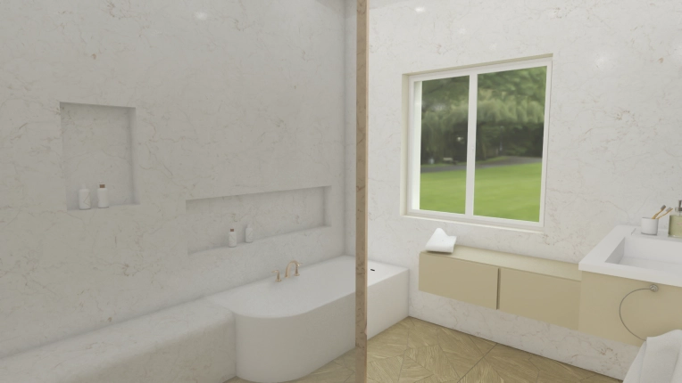 Bathroom, Chic, 3D ambiance