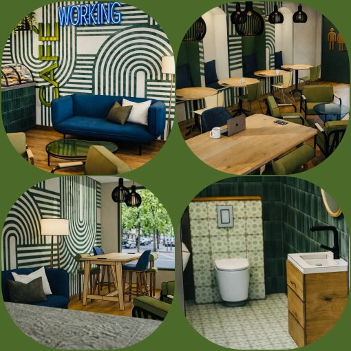 Scandinavian, Restaurant, Maximalist, Consultation Visit, Full Project, Remote Coaching, Shopping list, 3D ambiance, Plan