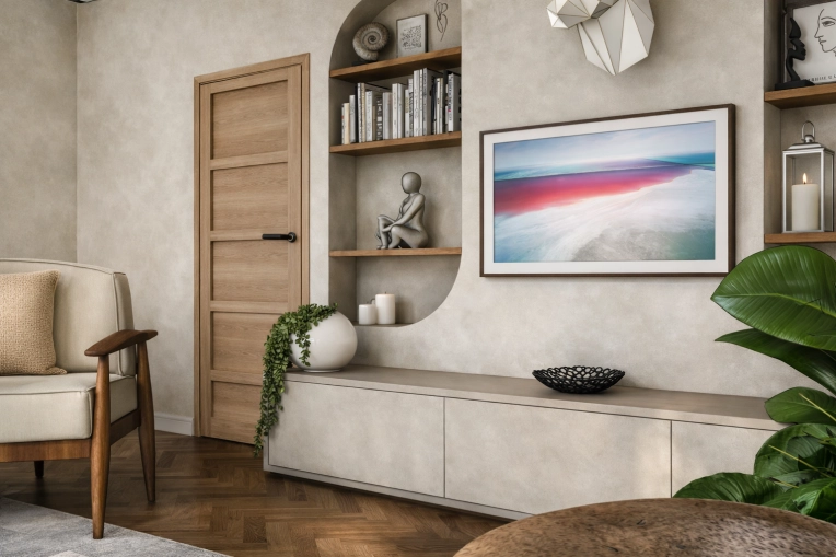 Contemporary, Chic, Living room, Consultation Visit, Full Project, Remote Coaching, Shopping list, 3D ambiance, Plan