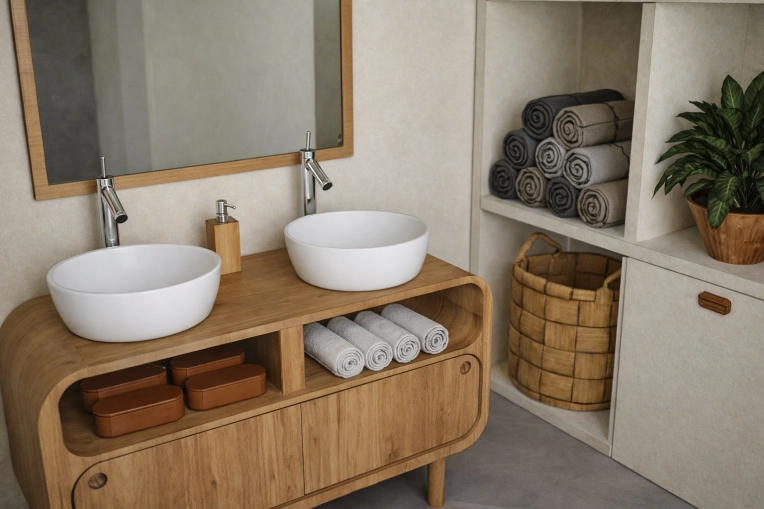 Bathroom, Nature, Consultation Visit, Full Project, Remote Coaching, Shopping list, 3D ambiance, Plan