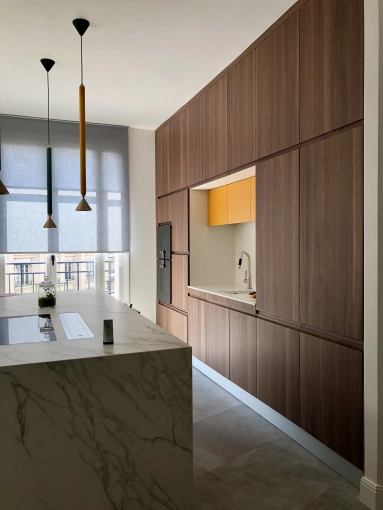 Contemporary, Scandinavian, Kitchen, Chic, Full Project, Creation of exclusive furniture, 3D ambiance, Plan, Renovation