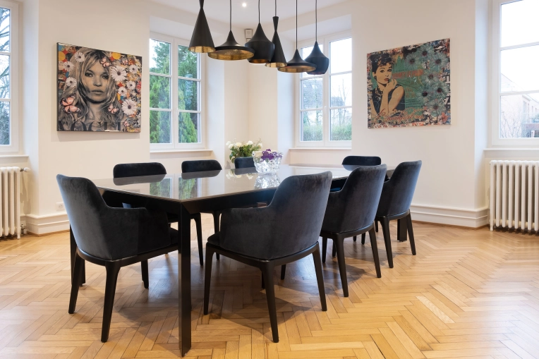 Contemporary, Chic, Dining room, Full Project