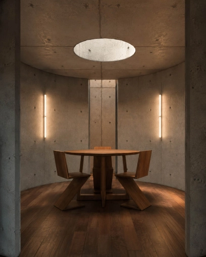 Minimalist, Japanese, Dining room, Full Project, 3D ambiance