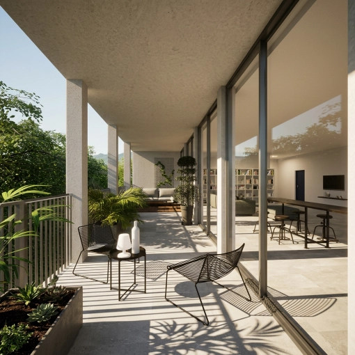 Industrial, Minimalist, Contemporary, Outdoor/Garden, Chic, Consultation Visit, Remote Coaching, Coach shopping, Shopping list, 3D ambiance