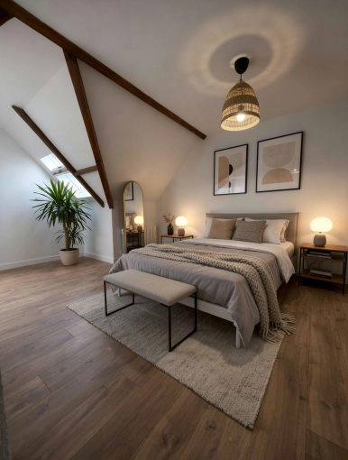 Bohemian, Scandinavian, Room, Nature, Feng Shui, Full Project, 3D ambiance, Plan, Renovation