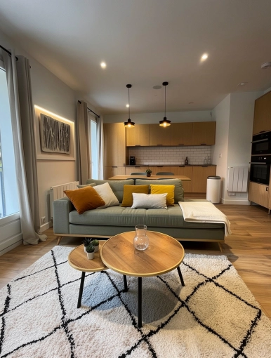 Contemporary, Scandinavian, Flats / Apartments, Chic, Consultation Visit, Full Project, Coach shopping, Shopping list, 3D ambiance, Plan