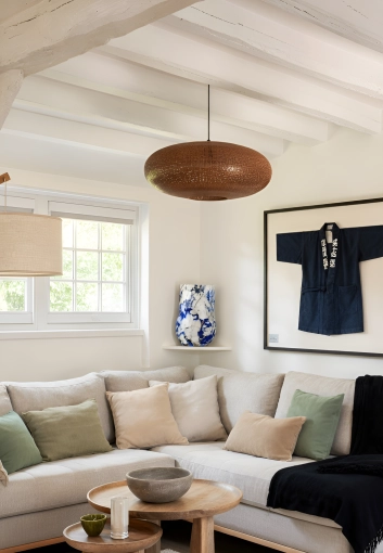 Contemporary, Japanese, Scandinavian, Chic, Living room, Wabi-sabi, Consultation Visit, Full Project, Home Staging, Shopping list, 3D ambiance, Plan, Renovation