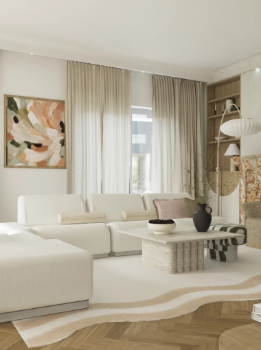 Bohemian, Contemporary, Japanese, Scandinavian, Living room, Full Project