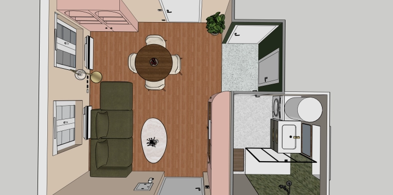 Minimalist, Contemporary, Flats / Apartments, 3D ambiance