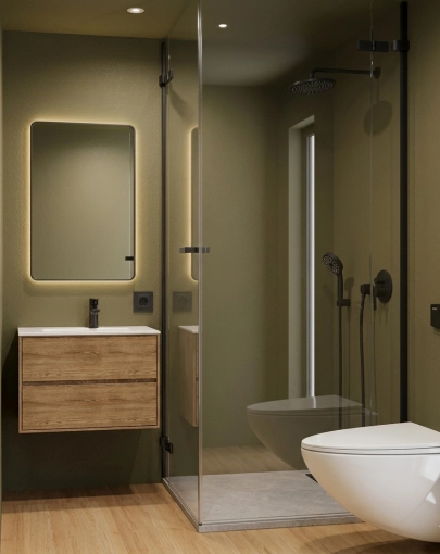 Minimalist, Contemporary, Scandinavian, Bathroom, Chic, Consultation Visit, Full Project, Shopping list, 3D ambiance, Plan, Renovation