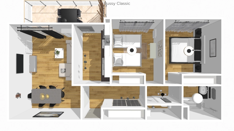 Industriel, Appartement, 3D d'ambiance
