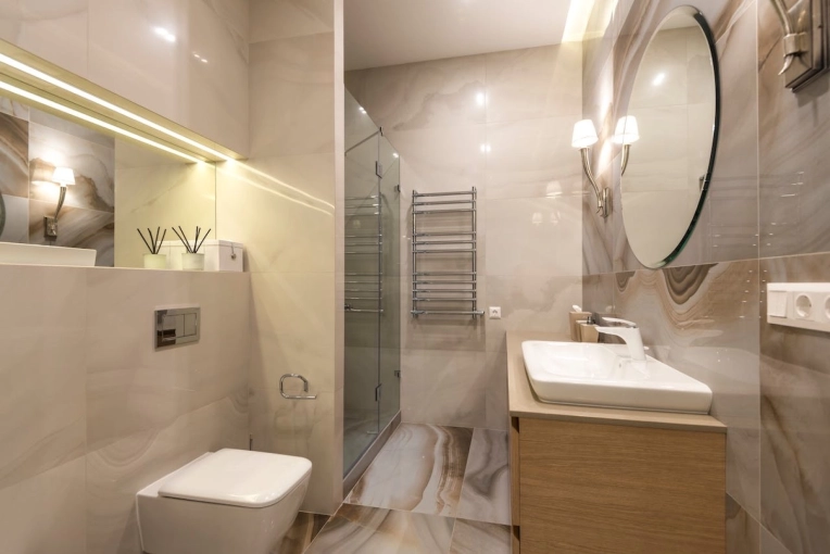Contemporain, Salle de bain, Chic, Projet complet