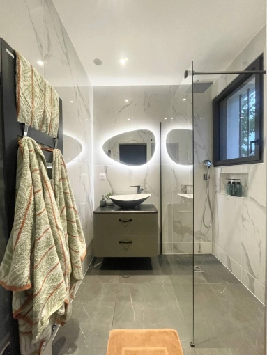 Contemporain, Salle de bain, Chic, Projet complet, Rénovation