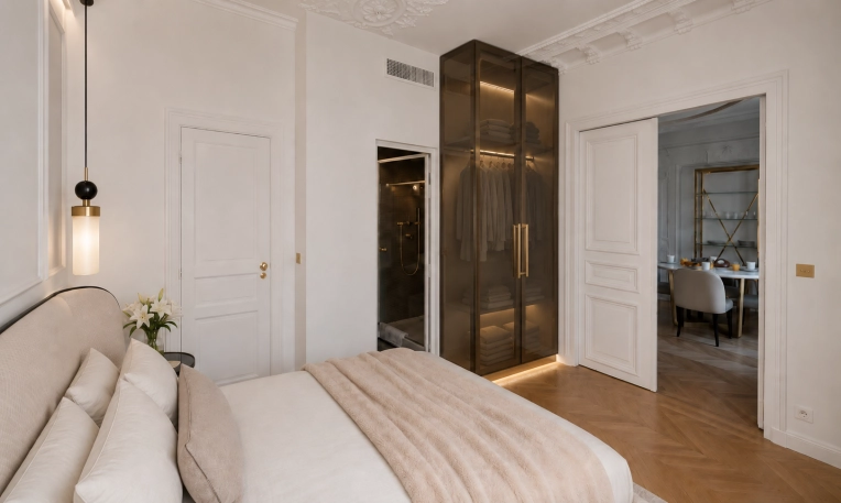 Contemporain, Appartement, Chic, Création de meubles, 3D d'ambiance