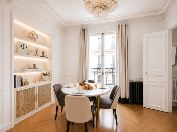 Contemporain, Appartement, Chic, Création de meubles, 3D d'ambiance