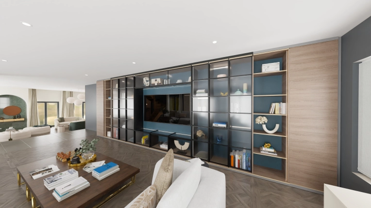 Maison individuelle, Contemporain, Création de meubles, 3D d'ambiance, Rénovation