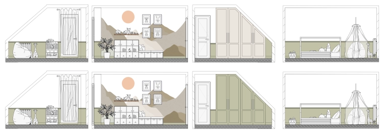 Contemporain, Dressing, Projet complet, Création de meubles, Plan
