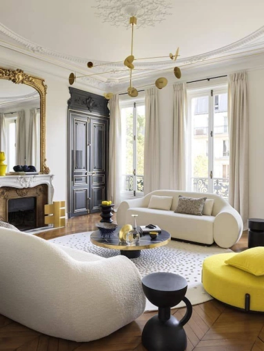 Chic, Salon / séjour, Projet complet, Rénovation
