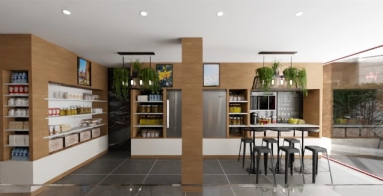 Contemporain, Commerce / magasin, Projet complet, 3D d'ambiance