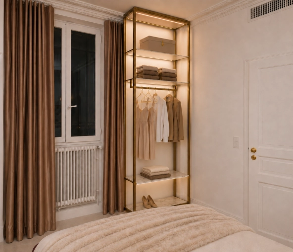 Hotel, Room, Chic, Dressing, Creation of exclusive furniture, 3D ambiance