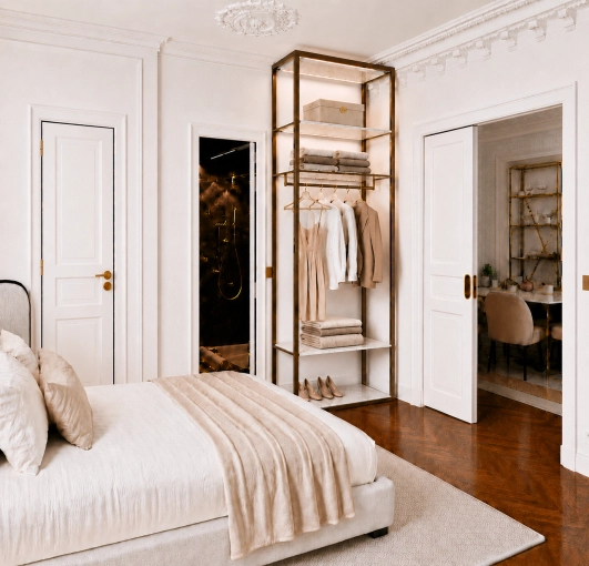 Hotel, Room, Chic, Dressing, Creation of exclusive furniture, 3D ambiance