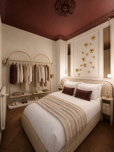 Hotel, Room, Chic, Dressing, Full Project, Creation of exclusive furniture, 3D ambiance