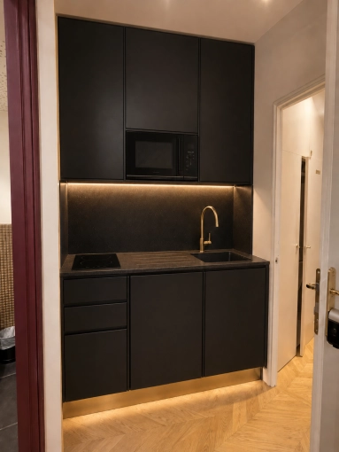 Hotel, Contemporary, Flats / Apartments, Kitchen, Chic, Full Project, Creation of exclusive furniture, 3D ambiance