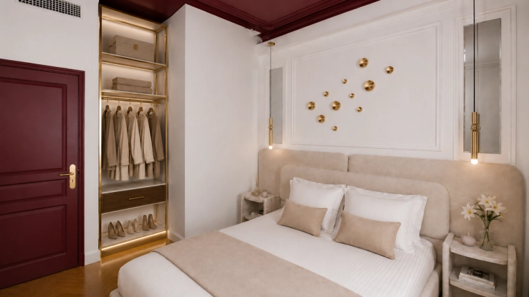 Hotel, Room, Chic, Dressing, Full Project, Creation of exclusive furniture, 3D ambiance