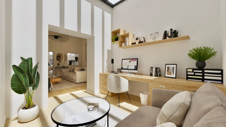 Minimalist, Contemporary, Scandinavian, Chic, Nature, Feng Shui, Office, Creation of exclusive furniture, Plan, Renovation