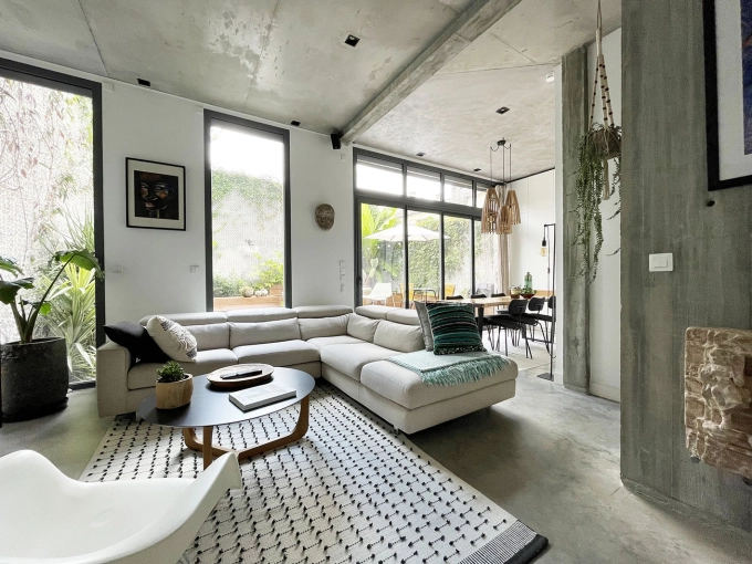 Bohemian, Contemporary, Chic, Living room, Plan