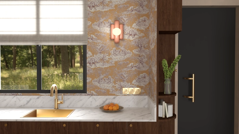 Scandinavian, Kitchen, Chic, Maximalist, Wabi-sabi, 3D ambiance