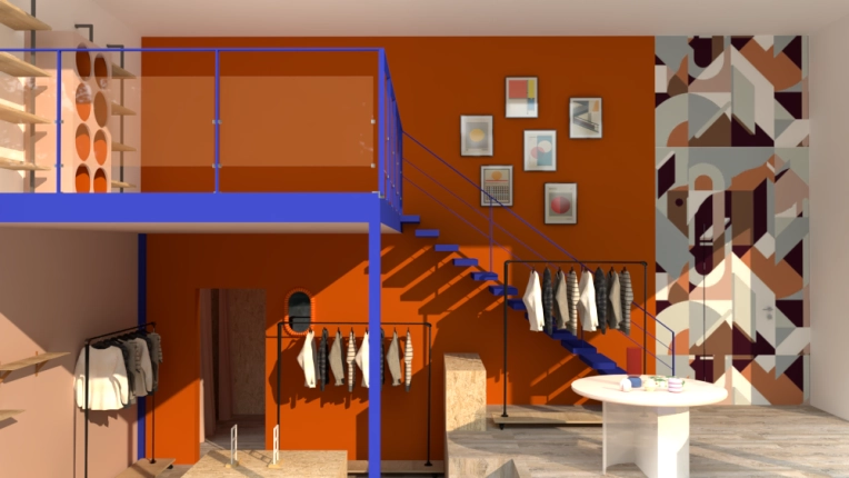 Contemporary, Retail / store, Chic, Maximalist, 3D ambiance