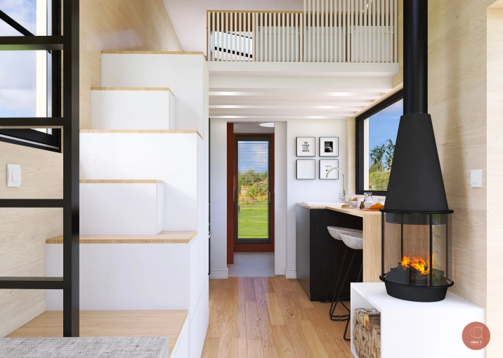 Tiny house, 3D ambiance