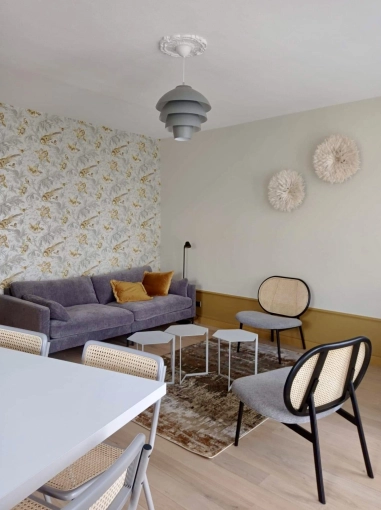 Bohemian, Contemporary, Chic, Nature, Living room, Full Project, Coach shopping, Creation of exclusive furniture, Shopping list, Renovation